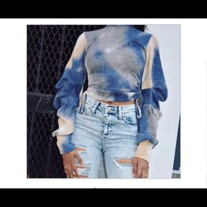 blouse with side drawstrings